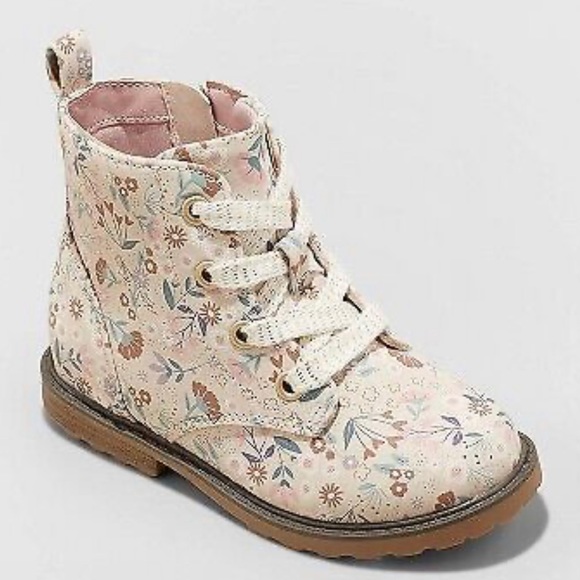 Cat & Jack Shoes Toddler Girls Giovanna Floral Print Laceup Zipper